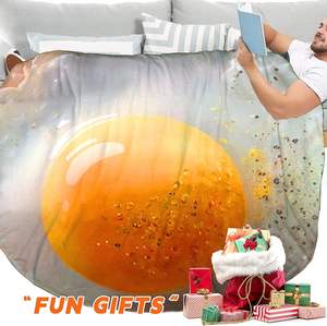 Manta gigante divertida con estampado de huevos, manta redonda de franela suave para adultos y niños - Product Image 3