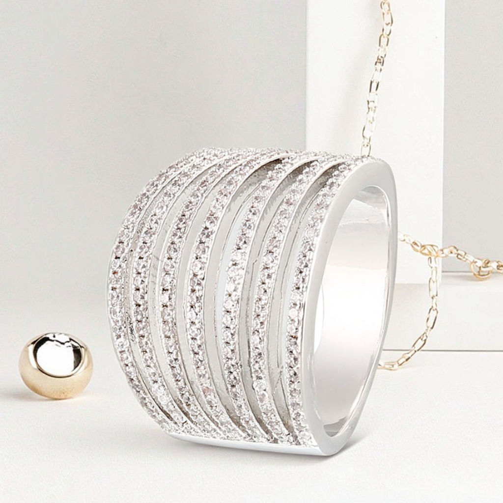 Bague de fiançailles et de mariage, couleur unie, or blanc, bijoux