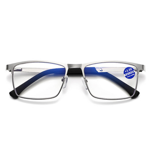 Anti-Blue Light Silver Transparent Lenses <strong>Reading</strong> <strong>Glasses</strong> for Men Middle-Aged &amp; Elderly Square Face 100-350 DPM OEM BL59 - Product Image 3