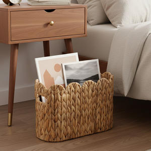 Cesta de almacenamiento tejida Bobai, organizador rectangular hecho a mano para juguetes y revistas - Product Image 5