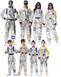<span class=keywords><strong>Disfraz</strong></span> de <span class=keywords><strong>piloto</strong></span> de astronauta plateado para hombres y mujeres, <span class=keywords><strong>disfraz</strong></span> de astronauta alienígena, mono elegante para Halloween - Product Image 1