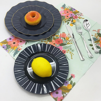 Assiettes jetables de 7,5 pouces, personnalisées, bleu foncé, pour décorations de fête de mariage, vaisselle, dessert, plateau à gâteau pour fête