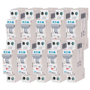 Interruptor Automático Modular Eaton PLG4-C16/1N 1P+N 16A Curva C Conexión por Tornillo 230V Blanco Gris Control - Product Image 1