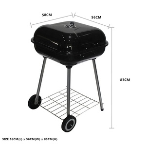 محمولة مع غطاء في الهواء الطلق مع عجلات فحم فحم محمول لحديقة التخييم - Product Image 2