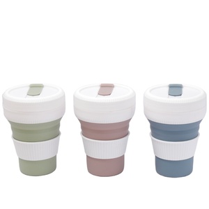 Botella <span class=keywords><strong>de</strong></span> agua plegable con tapa <span class=keywords><strong>de</strong></span> paja para viaje, taza <span class=keywords><strong>de</strong></span> café plegable <span class=keywords><strong>de</strong></span> silicona, barata - Product Image 2