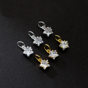 Delicate S925 Sterling Silver Brilhante Zirconia Mini Estrela Pingente Encantos Para Colar Pulseira Brincos Permanent Jewelry Making - Product Image 1
