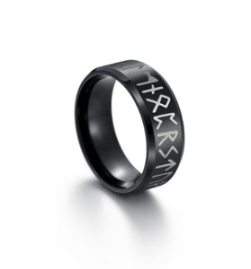 Anillo de Acero Inoxidable con Letras Vikingas para Hombre y Mujer, Anillo de Acero Inoxidable con Runas, El <span class=keywords><strong>Señor</strong></span> DE LOS <span class=keywords><strong>Anillos</strong></span>, Venta Al por Mayor - Product Image 6