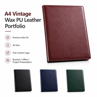 Portafolio de Cuero PU con Logotipo Personalizado, Estilo Vintage A4, Bolsa para Documentos de Negocios, Carpeta de Oficina Premium para Presentaciones y Reuniones, Venta al Por Mayor