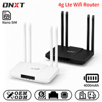 Router DNXT 4g LTE Cat4 2.4GHz Wifi 4g Router WiFi6 300Mbps 300mbps Router 4000mAh LAN/WAN Wi-fi Router untuk Penggunaan Kantor