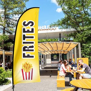 Bandera Publicitaria para Puesto de <span class=keywords><strong>Comida</strong></span>, Bandera de Pluma sin Viento para Publicidad Comercial de Salón de Belleza - Product Image 5