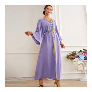 SIPO Maxi Dress Abaya Muslim Islamic Clothing Party Dress <b>Kaftan</b> Kimono Ramadan Arabe <b>Dubai</b> V-Neck Slim Elegant Burkha Supplier - Product Image 1