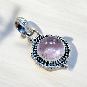 Pendentif Quartz Rose Artisan Fabriqué En Argent Sterling 925 Bijoux En Argent En Gros - Product Image 1