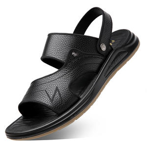 Sandalias de Plataforma de Cuero para Hombre, Suela Gruesa, Antideslizantes, Transpirables y Ligeras para Playa y Verano - Product Image 1