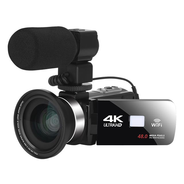 4K 60FPS Digital Camera 48MP WiFi Compact Vlogging Video Camcorder Time-Lapse Slow Motion with External MIC