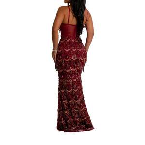 Vestidos de Noche Elegantes para Mujer, de Venta Directa, Sin Cuello, Maxi, con Lentejuelas, Transparentes, con Tirantes Finos, para Cenas y Fiestas - Product Image 6