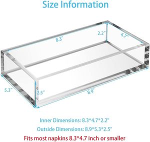 Acrylic Guest Towel Napkin Holder,Clear Bathroom Paper Hand Towels <b>Storage</b> <b>Tray</b> Modern Buffet Napkin Caddy - Product Image 6