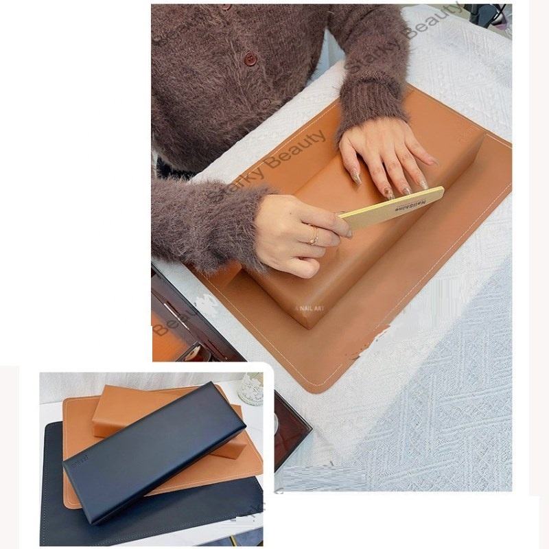New 2024 Beauty Hot Selling Waterproof Pu Nail Art Cushion Soft Wrist Pillow Pad Arm Rest With Mat For Manicure