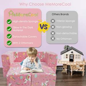Canapé modulaire pour enfants, canapé pliable pour salle de jeux, chaise en <span class=keywords><strong>mousse</strong></span> <span class=keywords><strong>licorne</strong></span> convertible phosphorescente pour bébés et enfants - Product Image 5