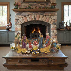 Set <span class=keywords><strong>Presepe</strong></span> Artigianale Ecologico HANDSOME con Angeli in Resina Dipinta, Scena della Natività con Gesù Bambino - Product Image 5