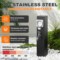 Poteau de prises de courant RV étanche NEMA 3R en acier inoxydable 304, prise de jardin extérieure pour cour, jardin, camping et parc de camping-cars