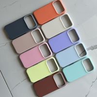 Coque de téléphone portable en silicone liquide couleur unie effet gelée pour iPhone 17 Pro Max 15 14 Plus, protection douce au toucher
