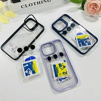 Fundas de teléfono con lente de revestimiento de lujo para iPhone 15 14 13 12 Pro 11, funda con soporte con cámara de vidrio templado