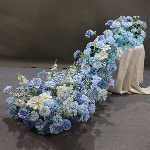 Chemin de table rose en soie artificielle populaire pour la décoration de scène de mariage et centre de table - Product Image 3