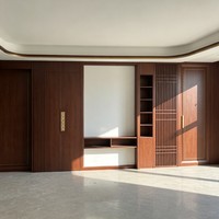 Ensemble de meubles de salon de luxe avec meuble TV, console multimédia en MDF, panneau mural et rangements pour hôtels, résidences et projets d'appartements
