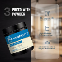 Qbioflex Polvo Pre-Entrenamiento con Logotipo Personalizado, Sabor Frambuesa Azul, para Deporte y Apoyo Inmunológico para Adultos