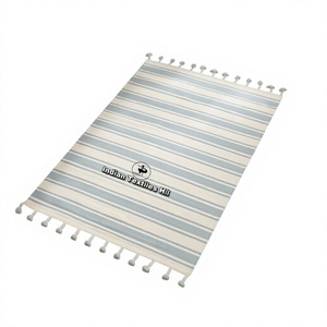 ITHL Modern European Handwoven Striped Cotton Flat <b>Weave</b> Rugs Indoor & Outdoor Use Cheap Price Area Rugs & Sets - Product Image 1