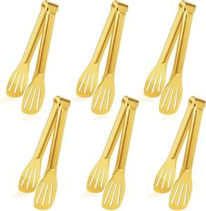 ที่คีบอาหารสแตนเลสสีทองสำหรับย่างและเสิร์ฟบาร์บีคิวสเต็ก ดีไซน์สวยงาม ลดราคาพิเศษ - Product Image 1