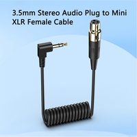 Spot Nouveaux Produits Mini 3 Broches XLR Femelle à 3.5mm TRS PC Caméra Microphone Câble Adaptateur Audio Stéréo Enroulé