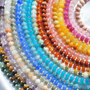 Collana con Perline di Gemme a Rondelle per Donne, Gioiello Colorato e Vistoso, Comodo sulla Pelle - Product Image 1