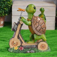 Lampe solaire de jardin en résine sur mesure en forme de tortue, avec figurine animale créative pour ornement de jardin extérieur et éclairage décoratif