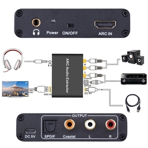 Extractor de Audio HDMI ARC de 192KHz, HDMI ARC a Coaxial Óptico Toslink, Interruptor Digital <span class=keywords><strong>SPDIF</strong></span>, Canal de Retorno de Audio Analógico AUX de 3.5mm - Product Image 3