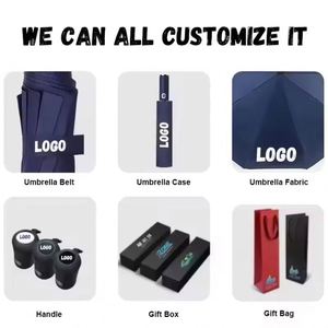 8-Rib Folding Umbrella UV-Resistant Logo Printing Business Gift for Adults Black Coating - Product Image 2