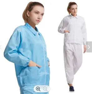 Unisex langärmeliges Reinzimmer Esd-Jacke mit Hosen für Labor antistatische Esd-Bekleidung