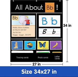 All-About Letter Pocket Chart Educational Wall <b>Poster</b> for Student Practice for Classroom Homeschool School Office Supplies - Product Image 2