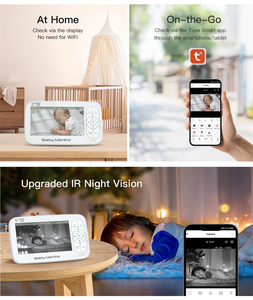 Thông Minh Wifi Bé Màn Hình 5.0 Inch 720P Tầm Nhìn Ban Đêm Từ Xa Pan Nghiêng Zoom 2300ft 2-Cách Nói Chuyện Miễn Phí Thông Minh Ứng Dụng Điện Thoại Bé Màn Hình - Product Image 5