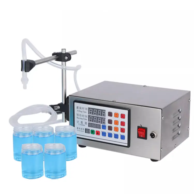 Automatic Single Nozzle 5-3000Ml Water Bottle Filling Machine Filler Small Stainless Steel Alcohol Carbonated Drink Filler