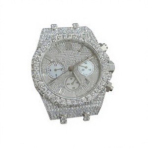 Reloj de Cuarzo Moissanite VVS de Acero Inoxidable Mossinate Fashion para Hombre, Estilo Hip Hop, Esfera de Cristal, Resistente al Agua 10 Bar - Product Image 1
