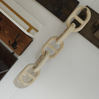 Grand maillon de chaîne en bois massif inachevé 5 maillons bricolage artisanat pour la décoration de bureau à domicile Design Art déco pour anniversaire