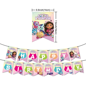 Set de Artículos para Fiesta de Cumpleaños de Niña con Temática de la Casa de <span class=keywords><strong>Gabby</strong></span>, Pancarta, Globos, Decoración para Cupcakes, Decoraciones de Cumpleaños Infantiles - Product Image 2