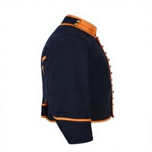 Men Vintage <b>Quilted</b> Jacket Woolen Outerwear <b>Single</b> Breasted Stand Collar Winter Uniform Style - Product Image 3