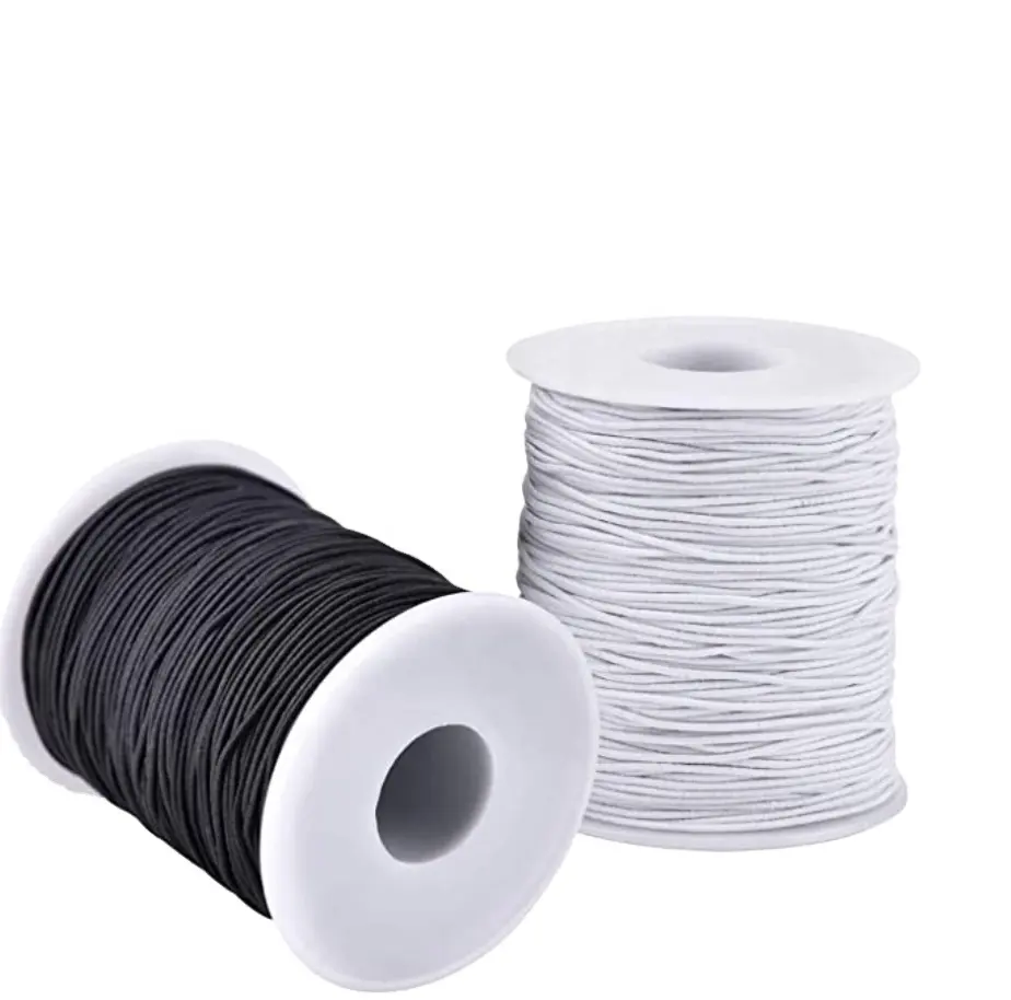 Black White elastic Cords String For Handmade Making Spool Roll Stretch High Elastic Cord string rope