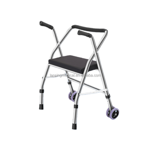 Fácil plegable y limpieza Ayudas para caminar Ancianos y discapacitados Simple Barato Andador para caminar con asiento de descanso - Product Image 5