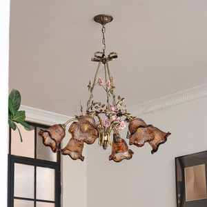 French Style Floral Chandelier Multi Head E26 LED <b>Light</b> Source Round Design For Living Room And <b>Dining</b> Room - Product Image 3