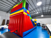 Toboggan gonflable géant avec piscine à jets d'eau, structure de jeu aquatique gonflable, pour extérieur, jardin, usage commercial, PVC robuste pour enfants