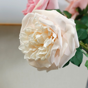 Rosa Austin Artificial con Tacto Realista y Humectante, Ramo Simulado para Fotografía, Rosa de Té con Borde Ondulado, Planta Artificial - Product Image 3