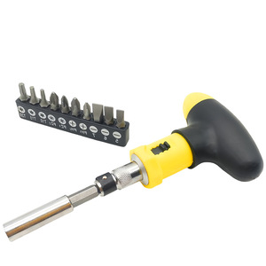 T-shaped Ratchet <b>Screwdriver</b> <b>Set</b> 12-in-1 Phillips Flathead Magnetic Mini Portable Home Repair Tool - Product Image 2